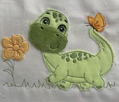 Doodle Dino mit Blume 1