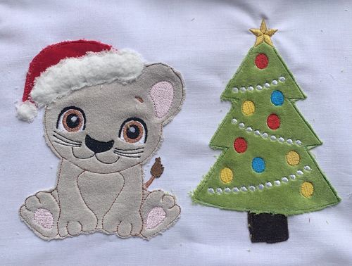 Löwe / Katze Doodle Weihnachten